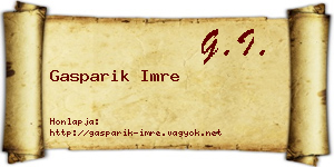 Gasparik Imre névjegykártya