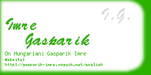 imre gasparik business card